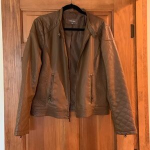 Faux leather brown jacket Roz & Ali size Large
